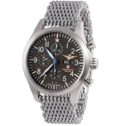 Oro e Ora – Spalvieri 1850 – Orologi – Aereonautica – Militare – Cronografo – Automatico – CAVA1c1D – Argento
