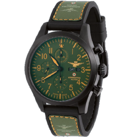 Oro e Ora – Spalvieri 1850 – Orologi – Aereonautica – Militare – Cronografo – Automatico – CAVAP4S4D – Verde